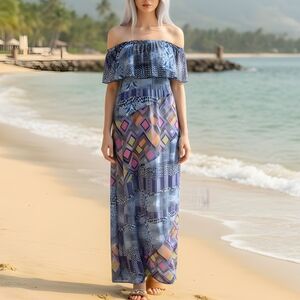 OndadeMar Maxi Strapless Lined Beach Dress Size Small